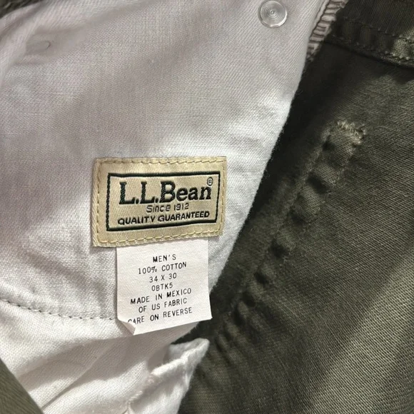 L.L. Bean Men’s Pants Size 34 x 30 100% Cotton Gently Used - Picture 8 of 8